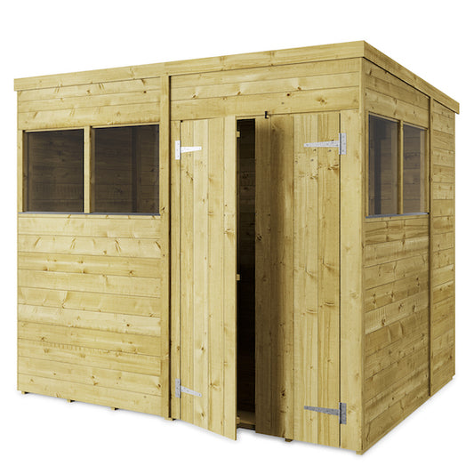 Storemore Pent Tongue and Groove Wooden Shed with Windows