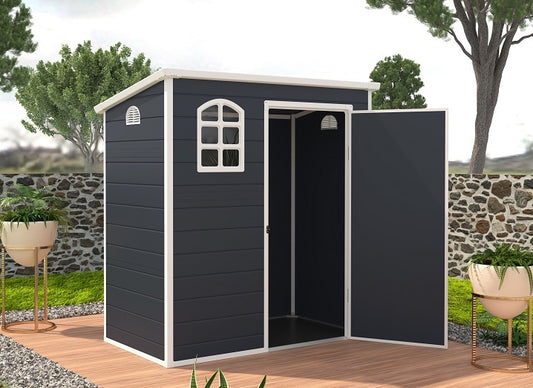 Jasmine Plastic Pent Shed 6x3 with Foundation Kit