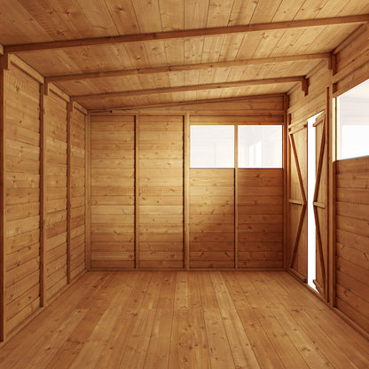 Storemore Overlap Pent Wooden Shed with Windows