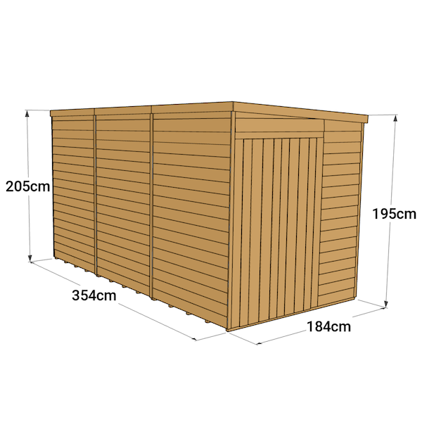 Storemore Large Overlap Pent Wooden Shed