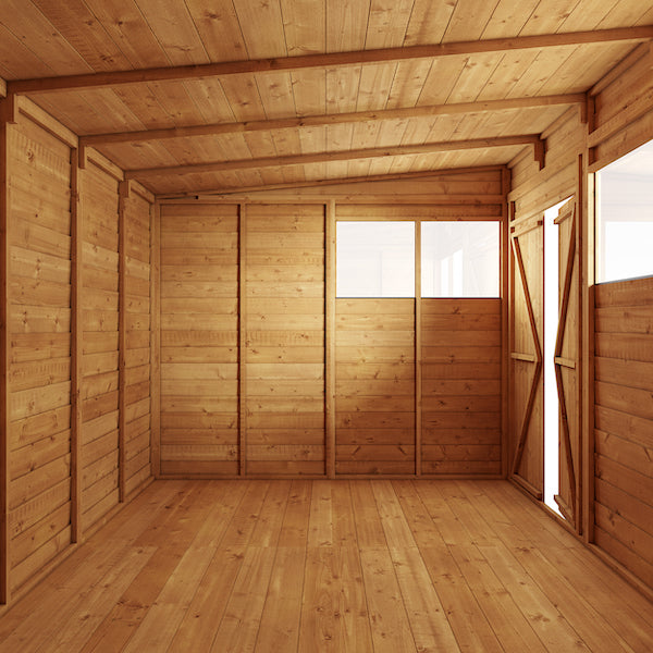 Storemore Overlap Pent Wooden Shed with Windows