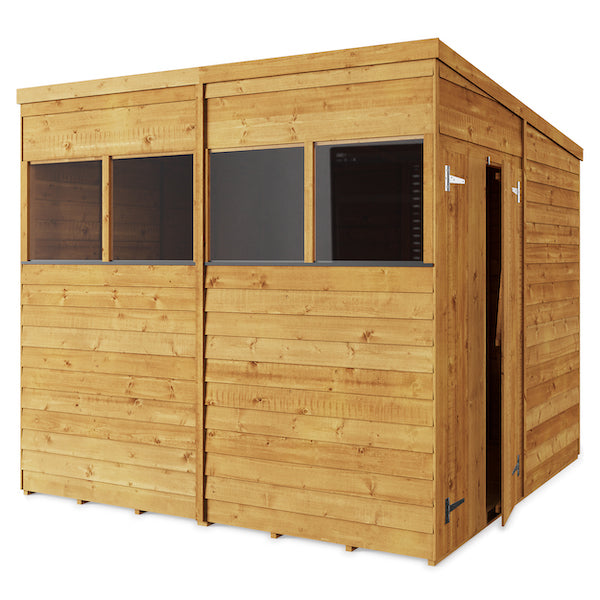 Storemore Overlap Pent Wooden Shed with Windows